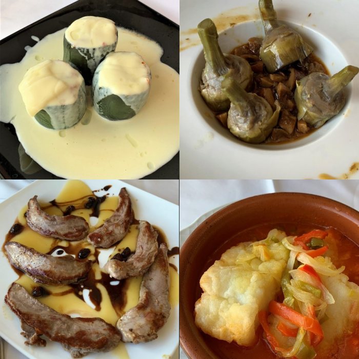 Platos del restaurante el mirador, Atienza