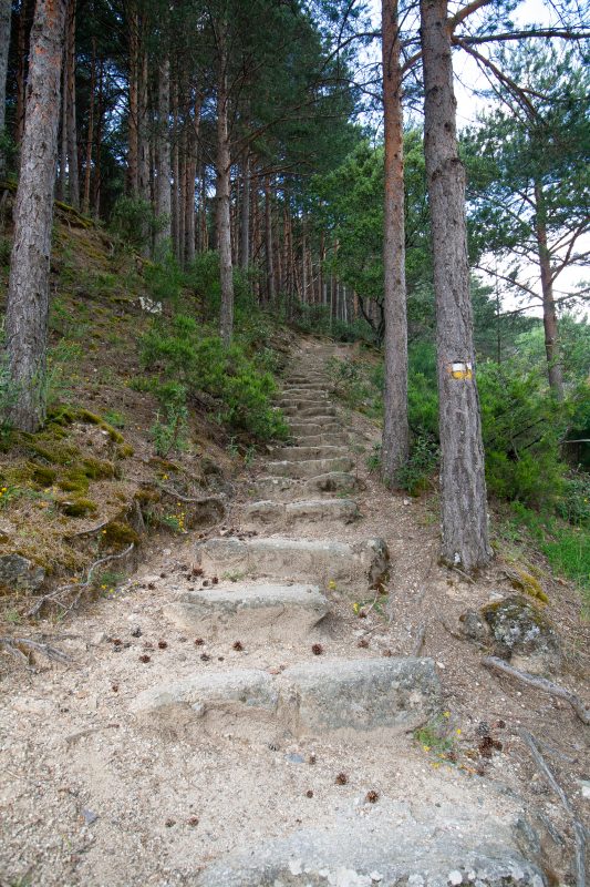 Ruta Chorros del Manzanares, escalera de piedra