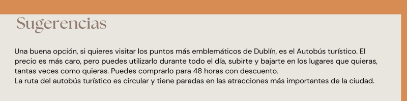 Consejos autobús turístico Dublín