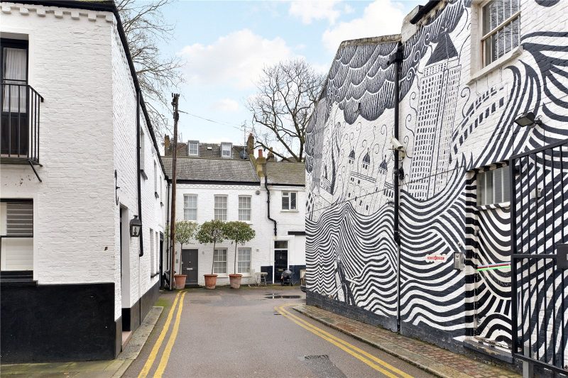 Fachada en blanco y negro Notting Hill