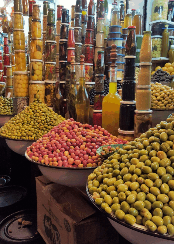 Puesto de encurtidos Marruecos