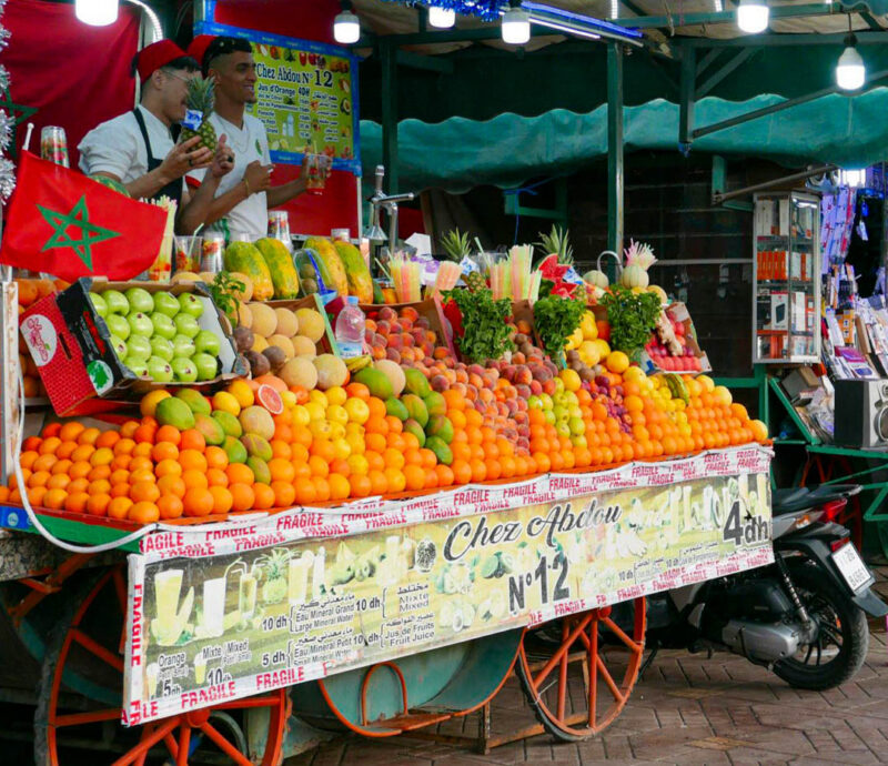 Puesto de fruta en Marrakech